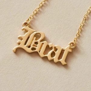 GOLD BRAT NAME NECKLACE‎ Y2K EIGHTIES Jewelry Chain Retro Trendy Cute Gift 80s